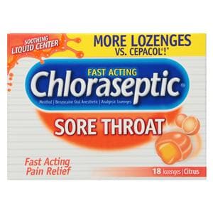 Chloraseptic Lozenges Citrus 18/Bx