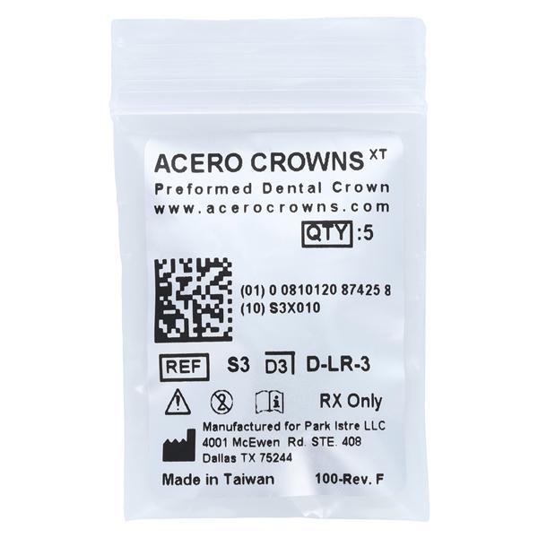 ACERO Crowns Size 3 1st Primary Lower Right Molar 5/Pk 5/Pk