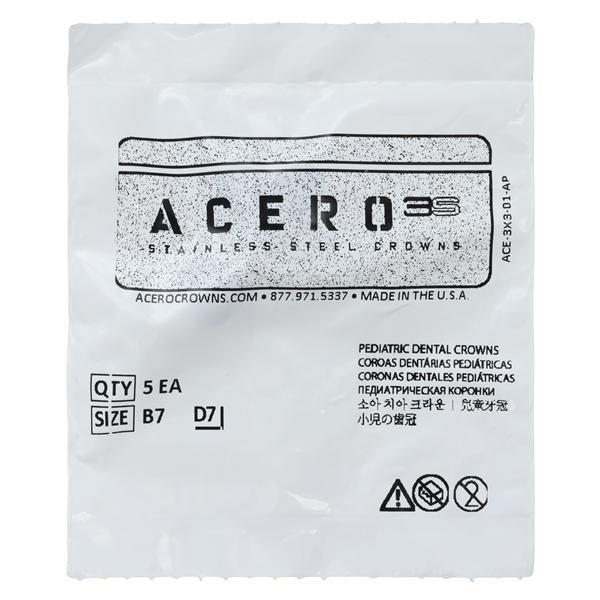 ACERO Crowns Size 7 1st Primary Upper Right Molar 5/Pk 5/Pk