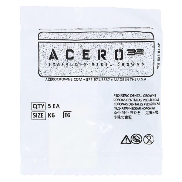 ACERO Crowns 6 2nd Primary Lower Left Molar 5/Pk 5/Pk