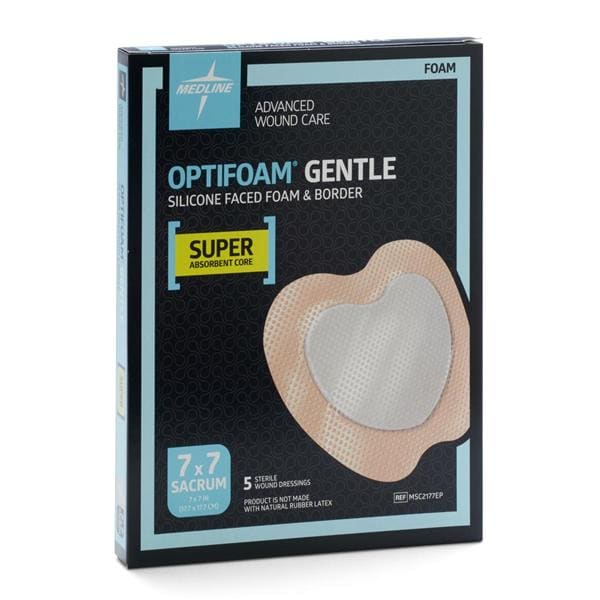 Optifoam Gentle Silicone Wound Dressing 7x7" 5 Layer Sterile Adhesive