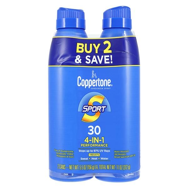 Coppertone Sport Sunscreen Spray 30 SPF 2/Pk