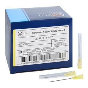 Hypodermic Needle 20gx1-1/2" Protective Cap 100/Bx