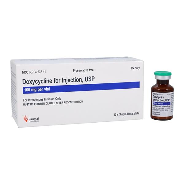 Doxycycline Hyclate Injection 100mg/vl SDV 10/Package