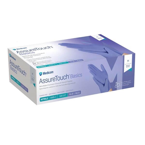 AssureTouch Basics Nitrile Exam Gloves Large Blue Non-Sterile