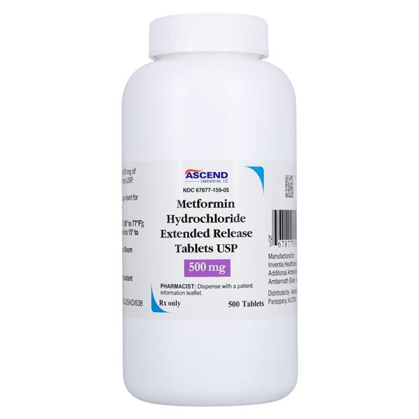 Metformin HCl Extended-Release Tablets 500mg Bottle 500/Bottle Each