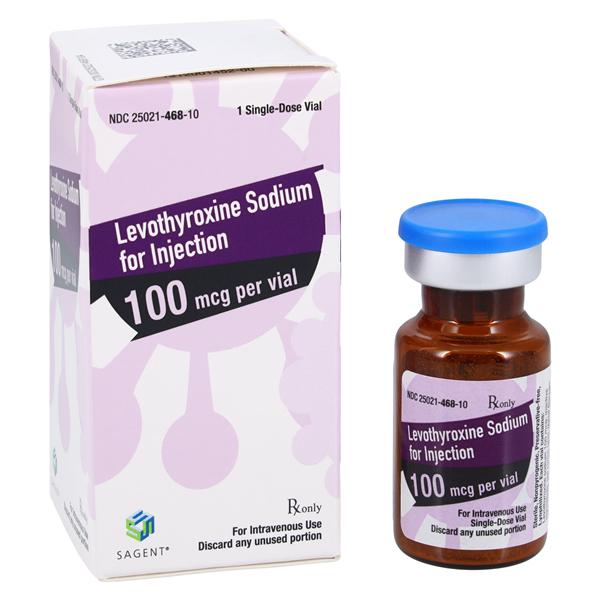 Levothyroxine Sodium Lyophilized Powder Injection 100mcg/vl SDV 5mL Each