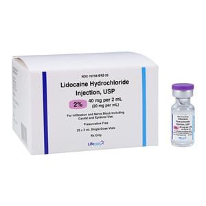 Lidocaine HCl Injection 2% SDV 2mL 25/Package