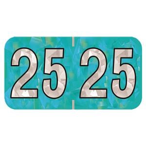 Holographic 2025 End Tab Label Aqua 500/Rl