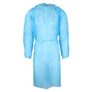 Isolation Gown Polypropylene One Size Blue 50/Ca