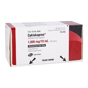 Cyklokapron Injection 100mg Vial 10mL 10/Package