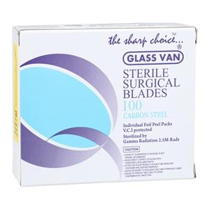 Glassvan Carbon Steel Sterile Surgical Blade #12B Disposable 100/Bx