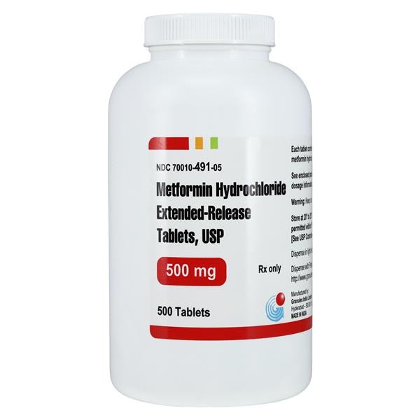 Metformin HCL ER Tablets 500mg Bottle 500/Bottle Each