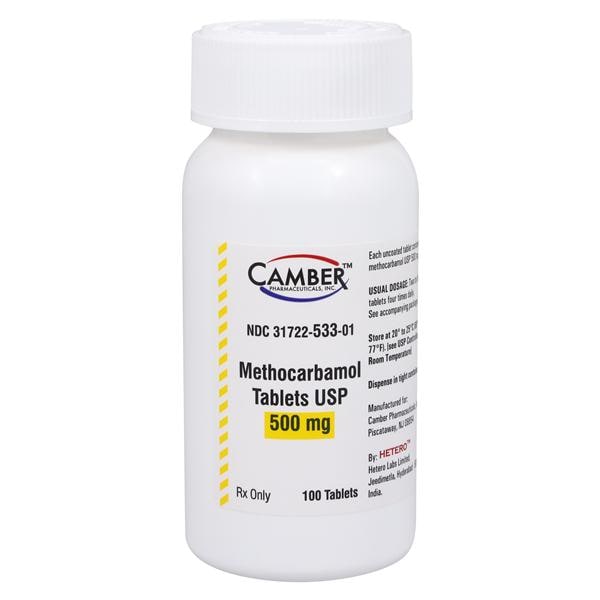 Methocarbamol Tablets 500mg Bottle 100/Bottle Each