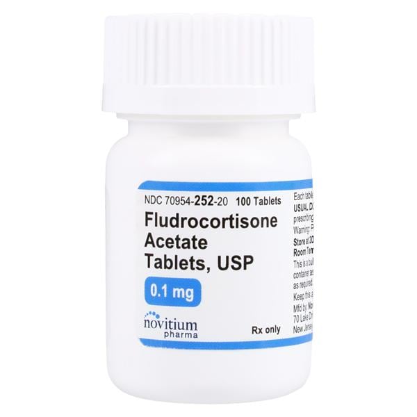 Fludrocortisone Acetate Tablets 0.1mg Bottle 100/Bottle Each
