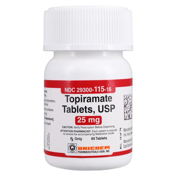 Topiramate Tablets 25mg Bottle Each