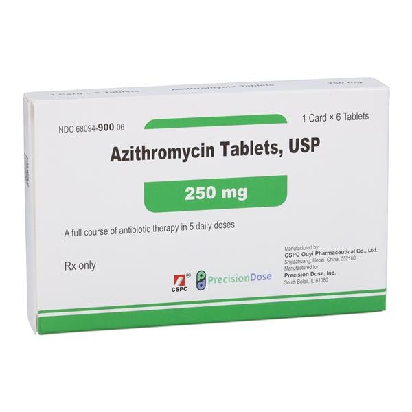 Azithromycin Tablets 250mg Pack 6/Package