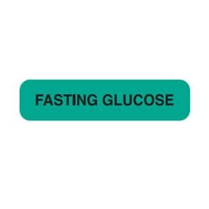 Glucose Tolerance Testing Labels Fasting Glucose Grn/Blk 1.625x0.375" 1000/Pk