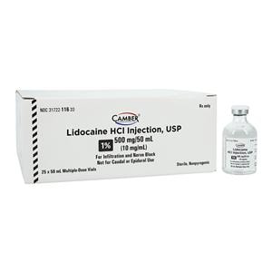 Lidocaine HCl Injection 1% MDV 50mL 25/Package