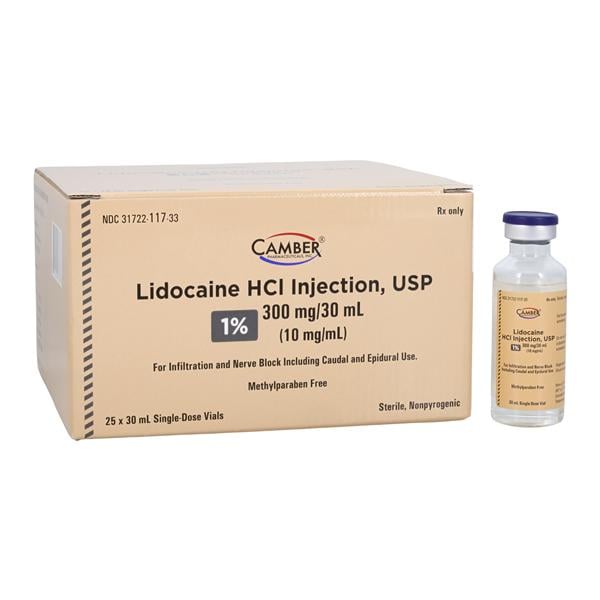 Lidocaine HCl Injection 1% SDV 30mL 25/Package