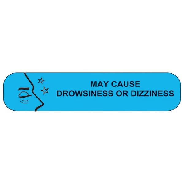 Warning Label May Cause Drowsiness or Dizziness 1-5/8x3/8" 1000/Pk