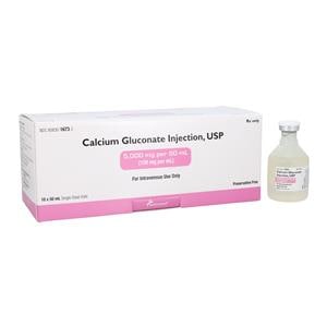 Calcium Gluconate Injection 100mg/mL SDV 50mL 10/Package