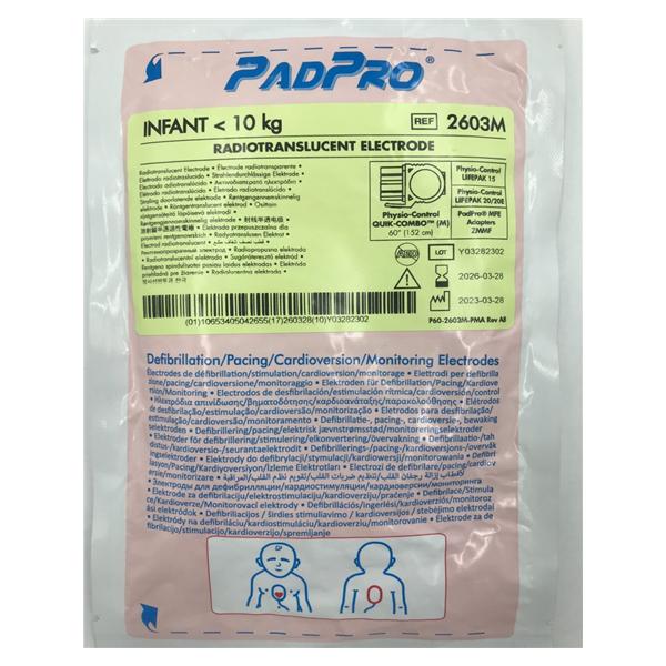 PadPro Multifunction Electode New f/ Phys-Cntrl 4.3x2.9" Hdr-Gl Adh 10/Ca