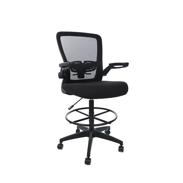 Deluxe Mesh Black Fabric Counter Height Chair Ea