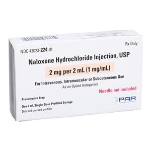 Naloxone Injection 1mg/mL Preservative Free Prefilled Syringe 2mL Each