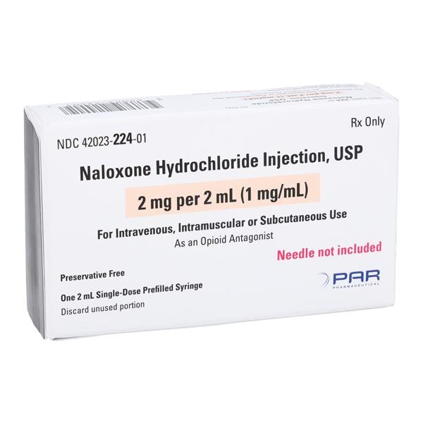 Naloxone Injection 1mg/mL Preservative Free Prefilled Syringe 2mL Each