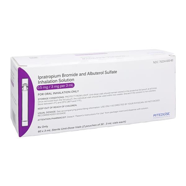 Ipratropium/Albuterol Bromide Inhalation Solution 0.5/3mg Pack 3mL 60/Package