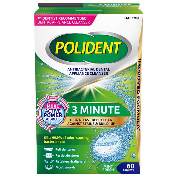 Polident Denture Cleanser 60/Bx, 12 BX/CA