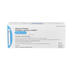 Albuterol Inhalation Solution 0.083% Pack 3mL 60/Package