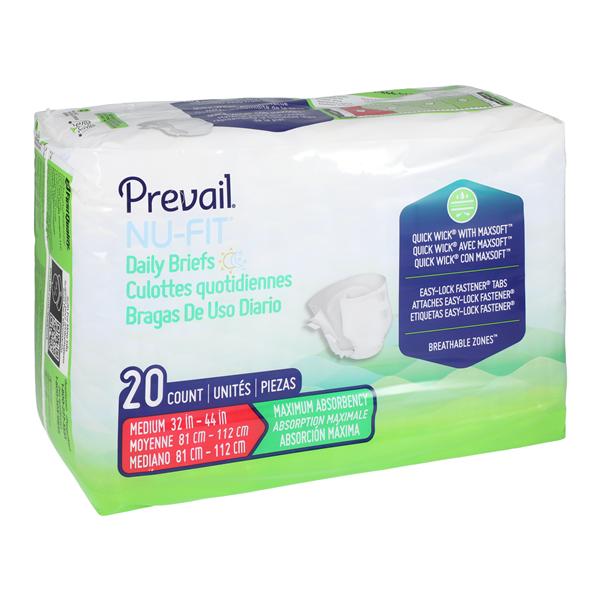 Prevail NU-FIT Incontinence Brief Unisex 32-44" Maximum 80/Ca