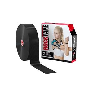 RockTapeRx Kinesiology Tape 97% Cotton/3% Nylon 2"x105' Black Ea