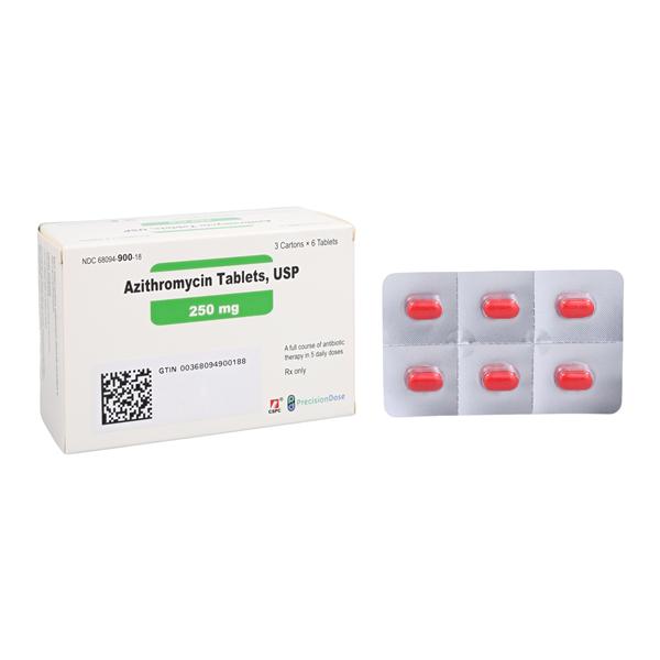 Azithromycin Tablets 250mg Blister Pack 3x6/Package Each