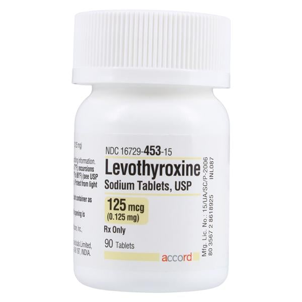 Levothyroxine Sodium Tablets 125mcg Bottle 90/Bottle Each