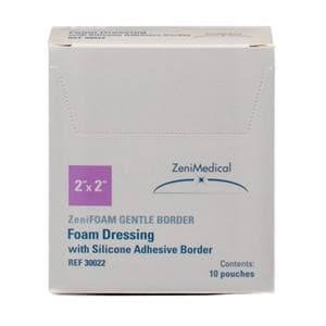ZeniFOAM GENTLE BORDER PU Fm Border Dressing 2x2 Strl Sq NAdh Slcn Adh Tn Abs