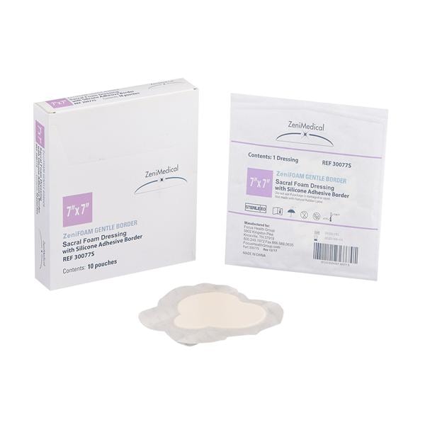 ZeniFOAM GENTLE BORDER PU Fm Border Dressing 7x7 Strl Scrl NAdh Slcn Adh Tn Abs