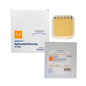 ZeniPLAST Hydrocolloid Wound Dressing 4x4" Sterile Square Adhesive Tan