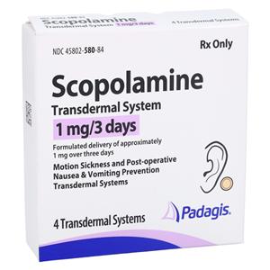 Scopolamine Transdermal System 1mg/3 Days Carton 4/Package