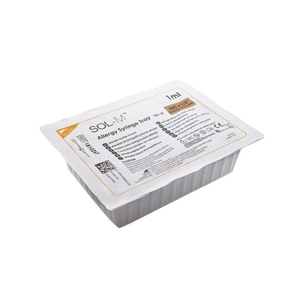 Allergy Syringe Tray 26gx1/2" 1mL Non-Safety Low Dead Space 1000/Ca