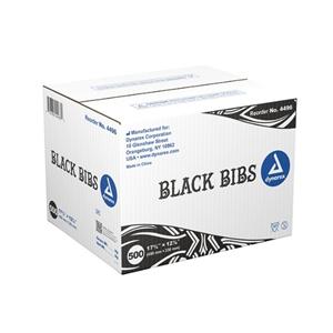 Dental Bib 2 Ply Paper / Poly 13 in x 18 in Black Disposable 500/Ca