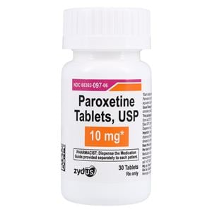 Paroxetine HCl Tablets 10mg Bottle 30/Bottle Each