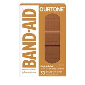 Band-Aid Ourtone Adhesive Bandage Fabric Assorted BR45 Sterile 30/Bx, 24 BX/CA