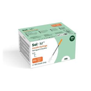 SOL-M Insulin Needle 31gx8mm 0.3mL Fixed Needle Non-Safety LDS 1000/Ca