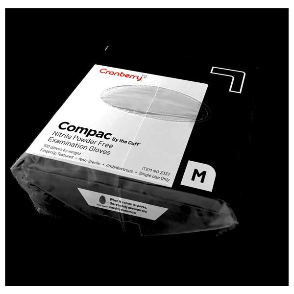 Compac By the Cuff Nitrile Exam Gloves X-Small Black Non-Sterile 100/Bg