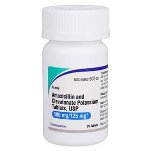 Amoxicillin/Clavulanate Tablets 500mg/125mg Bottle 20/Bottle Each