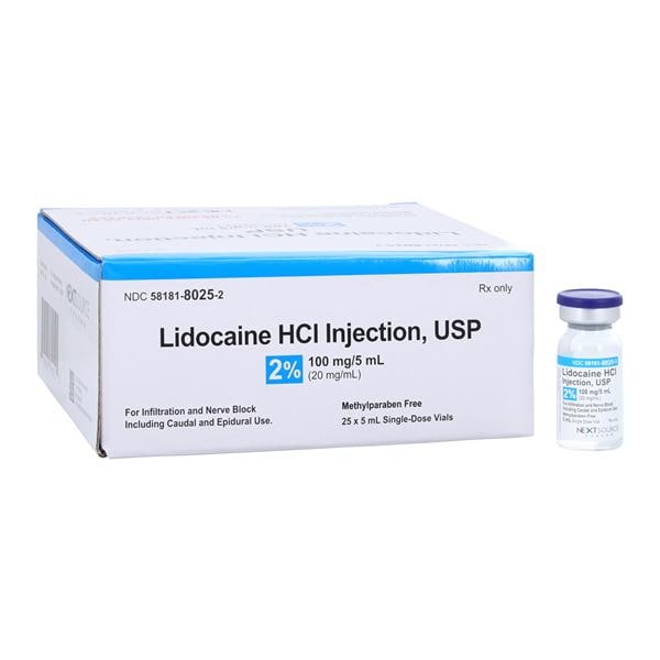 Lidocaine HCl Injection 2% Preservative Free SDV 25/Package