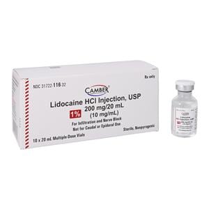 Lidocaine HCl Injection 1% MDV 20mL 10/Package